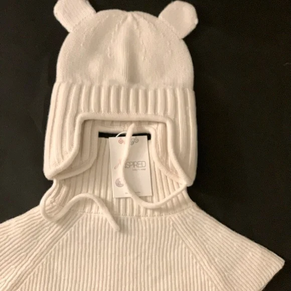Pure merino wool set for toddler girl. Warm Baby knit wear clothing accessuaries